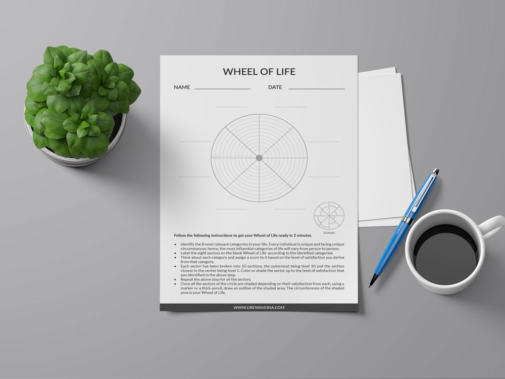 printable wheel of life template blank